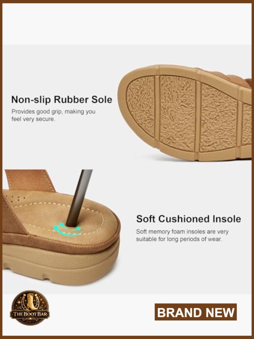 Closed Toe Mules with Memory Foam Insole Slip On Sandals - Picture 4 of 7